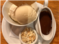 ice cream with chocolate sauce